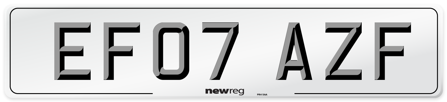 EF07 AZF Number Plate from New Reg